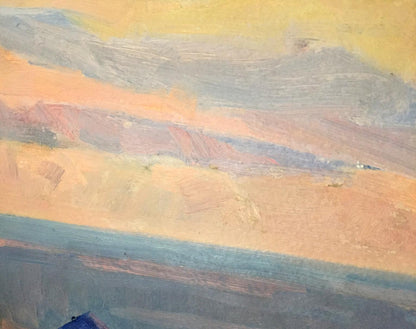 The double oil painting offers glimpses of serene "Places for rest"