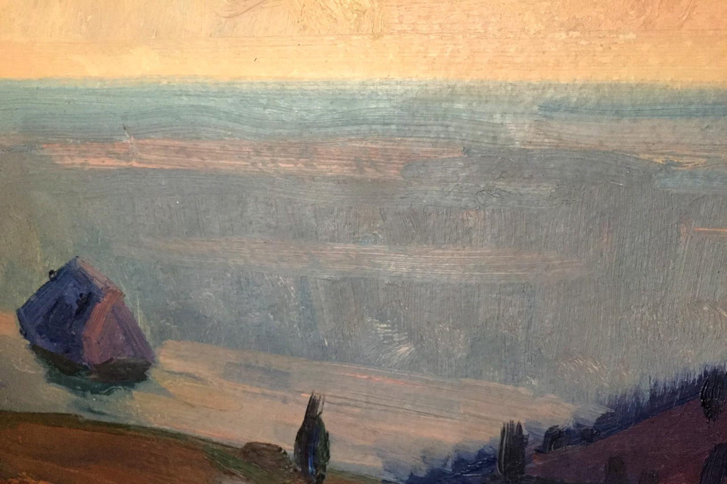 A depiction of restful locations in a double oil painting