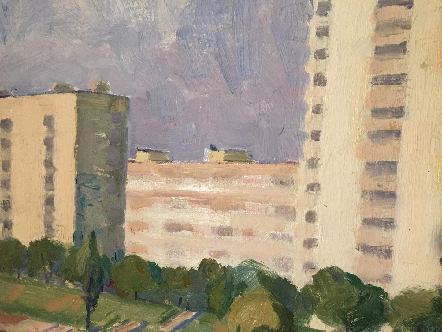 Oil painting City river Khrustalenko Nikolay Aleksandrovich