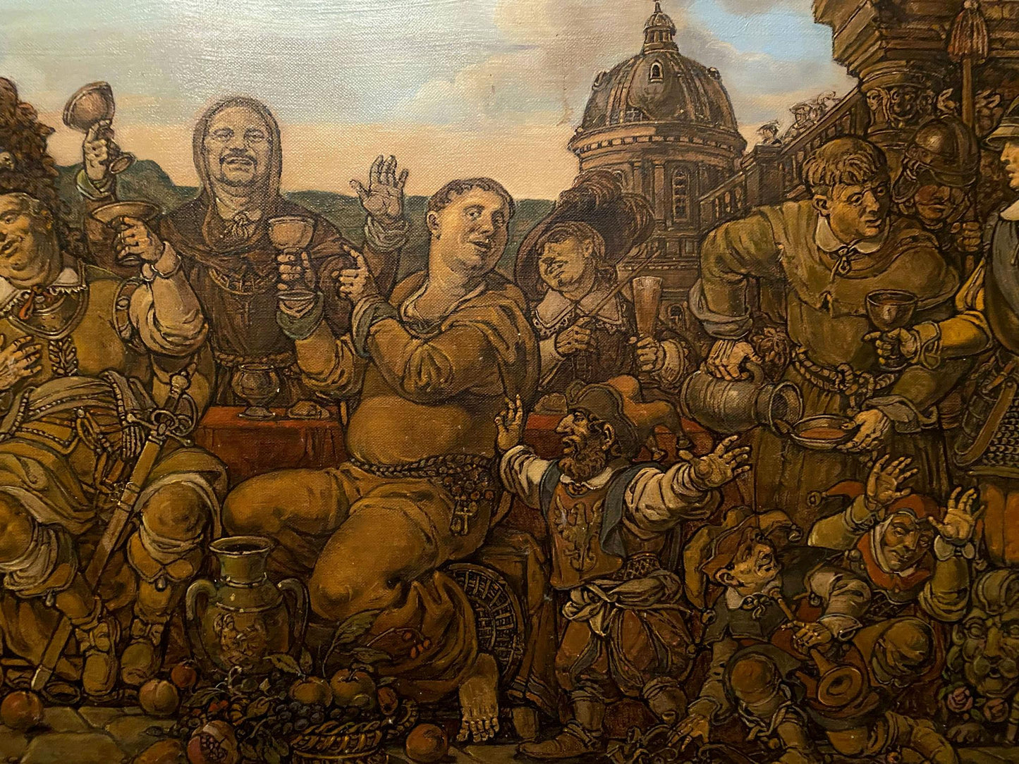 Oil painting The feasting and the artist Litvinov Oleg Arkad'yevich