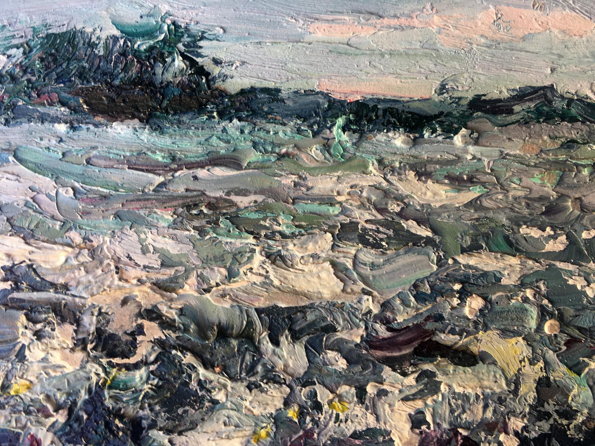 Oil painting field Landscape 