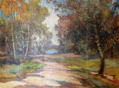 Oil painting Alley in the park Maltsev Nikolay Aleksandrovich
