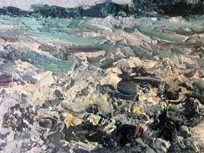 Oil painting Flowers field Nature Landscape 