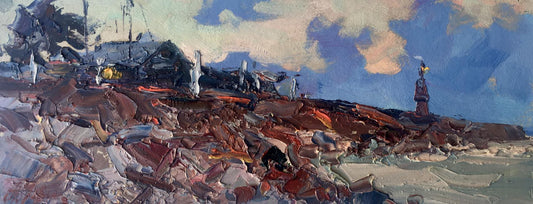 Oil painting Near the lighthouse Alexander Nikolaevich Cherednichenko