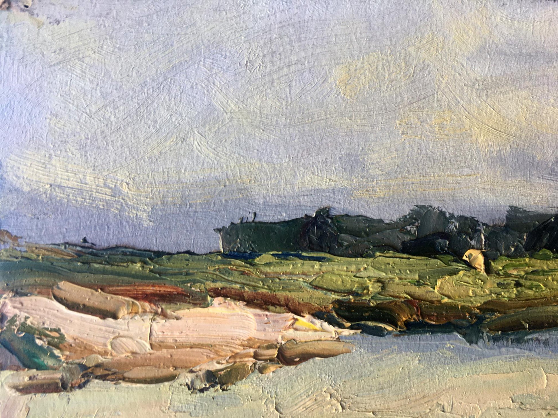 Oil painting lake Nature Landscape 