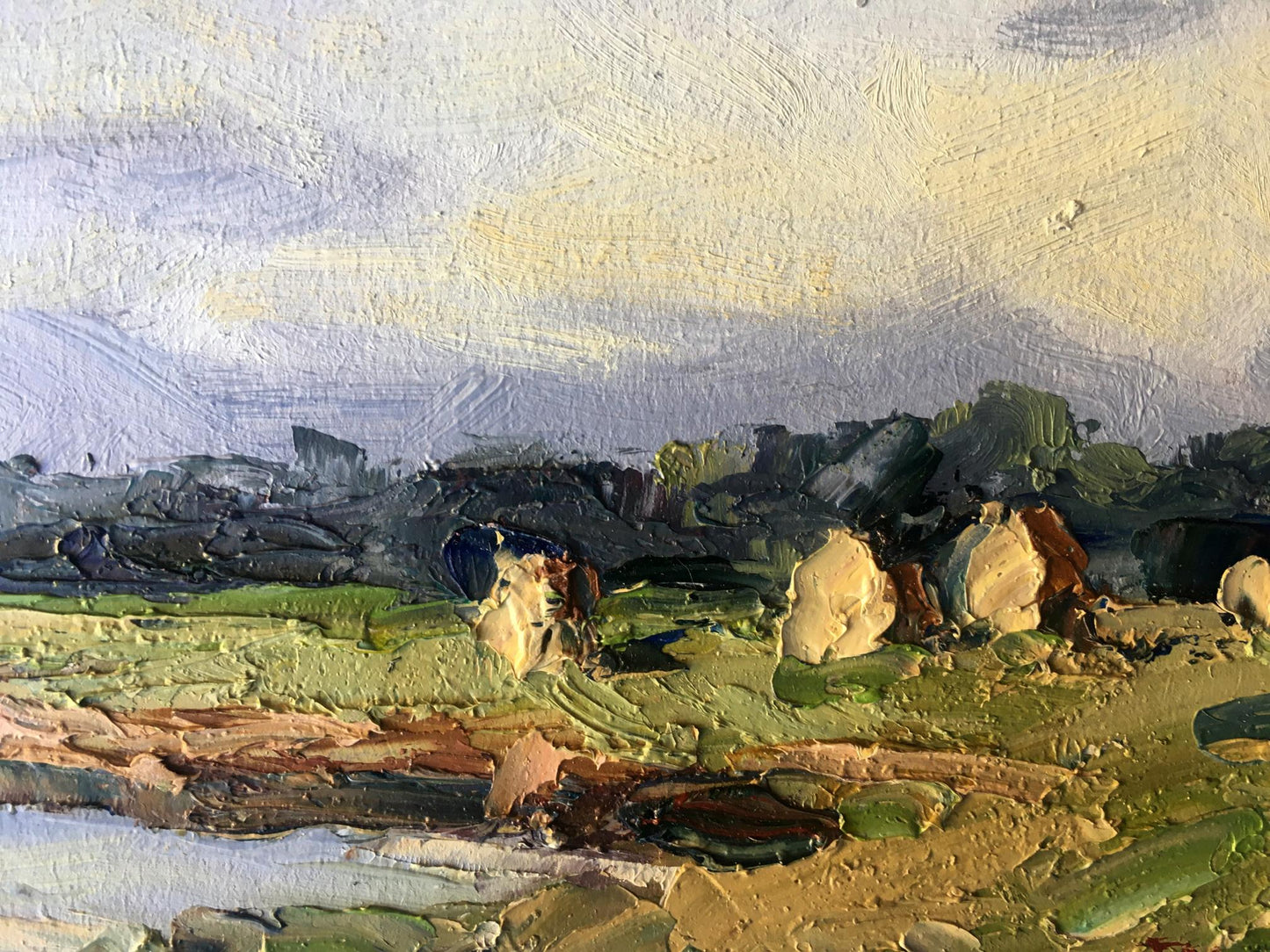 Oil painting lake Landscape 