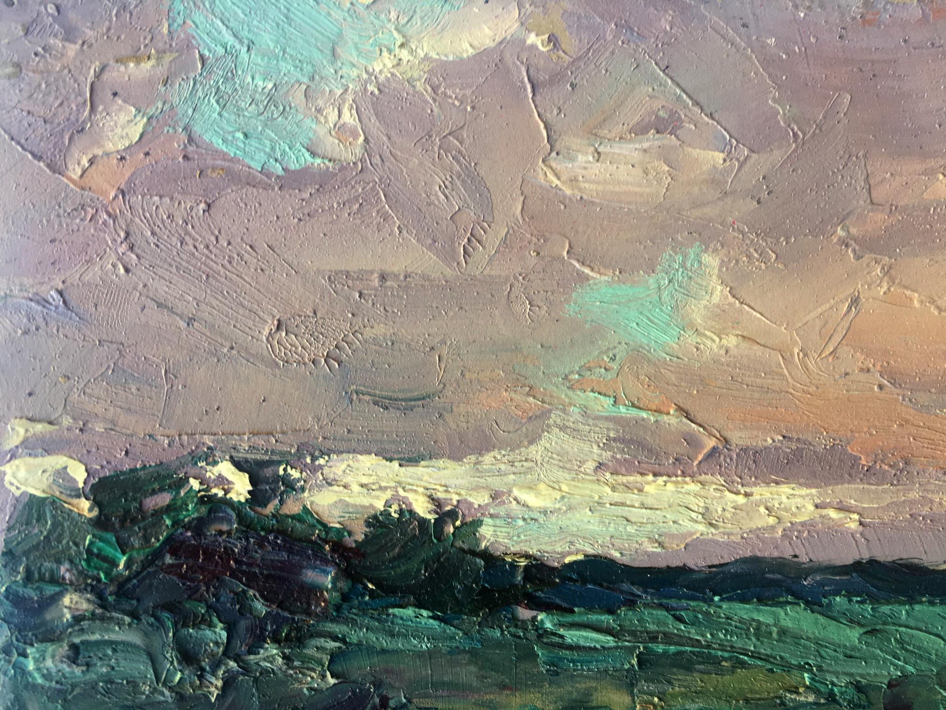 Oil painting Evening Landscape 
