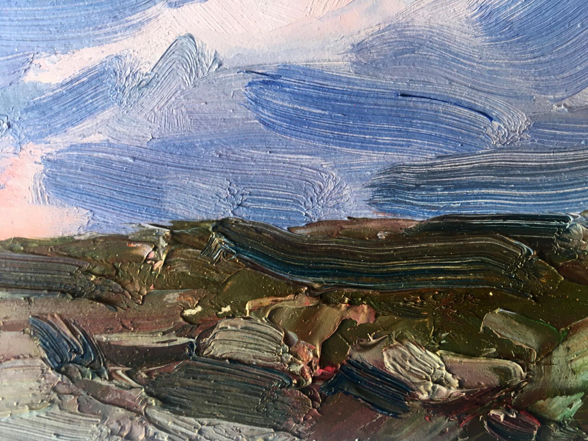 Oil painting Evening countryside Nature Landscape