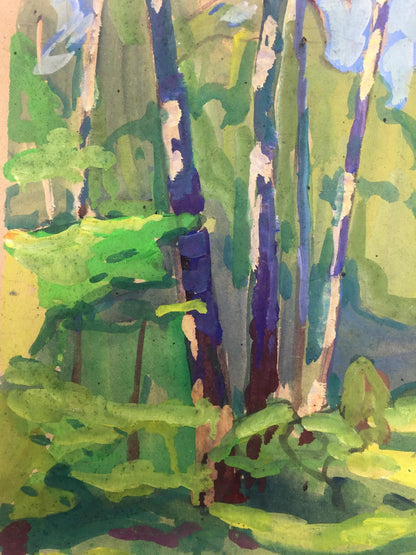 Oil painting Birch Grove original picture painter