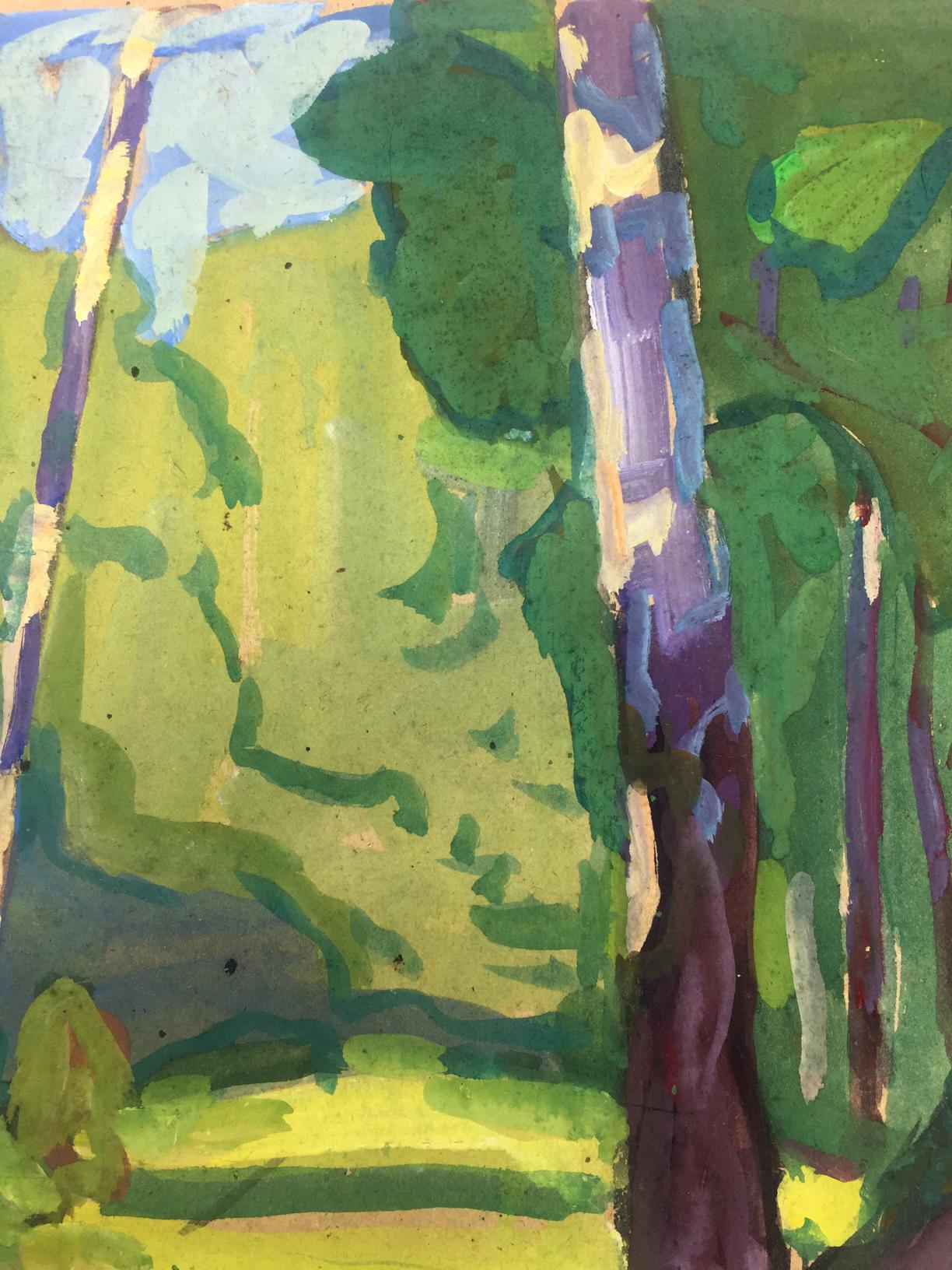 Oil painting Birch Grove original picture painter