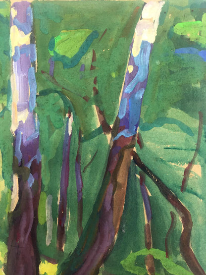 Oil painting Birch Grove original picture painter