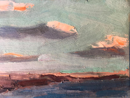 Oil painting sea Village 
