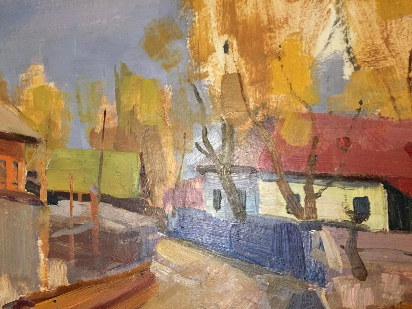 Double oil painting Village