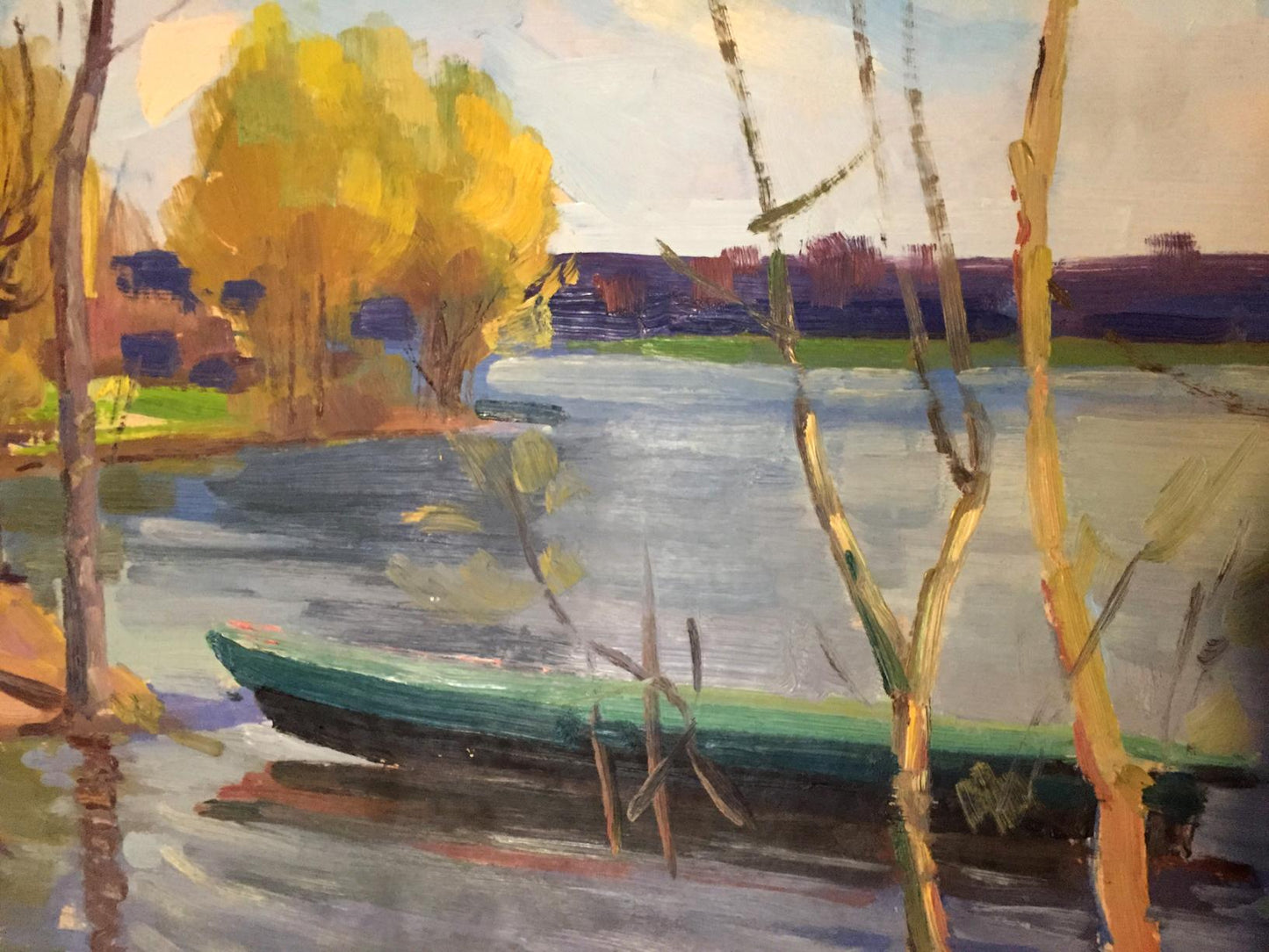 Double oil painting Village