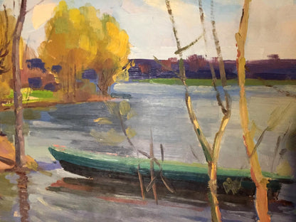 Double oil painting Village