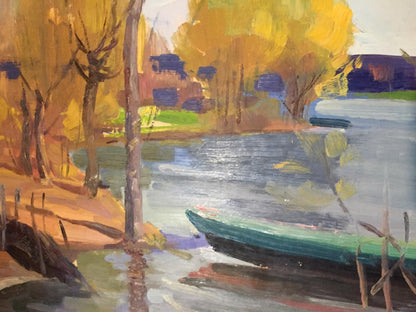 Double oil painting Village