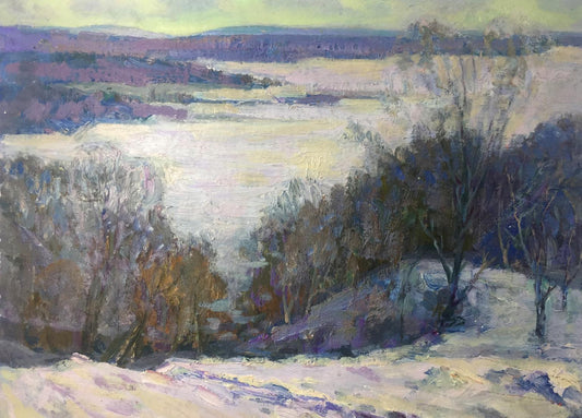 Oil painting Winter time original picture painter
