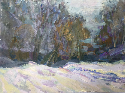 Oil painting Winter time original picture painter