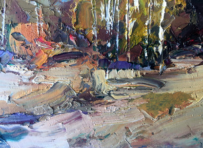 Oil painting Autumn countryside