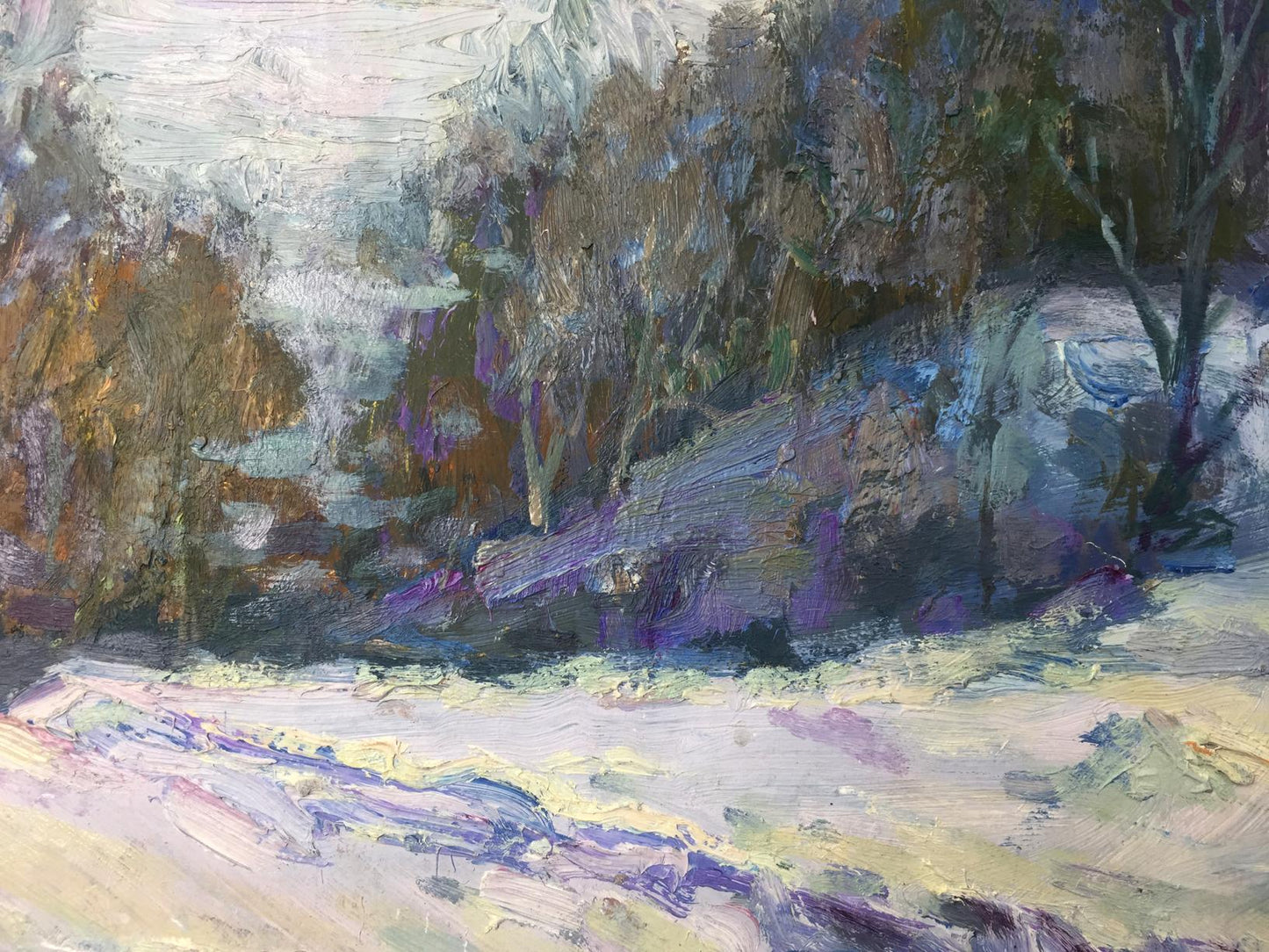 Oil painting Winter time original picture painter