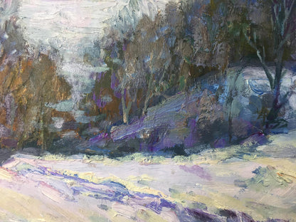 Oil painting Winter time original picture painter