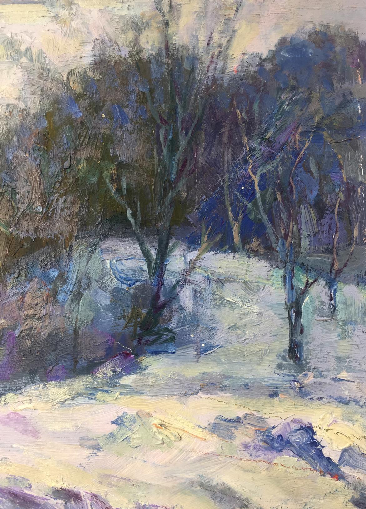 Oil painting Winter time original picture painter
