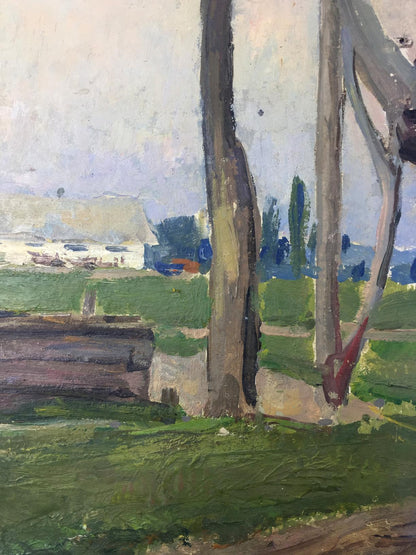 Oil painting Well original picture painter