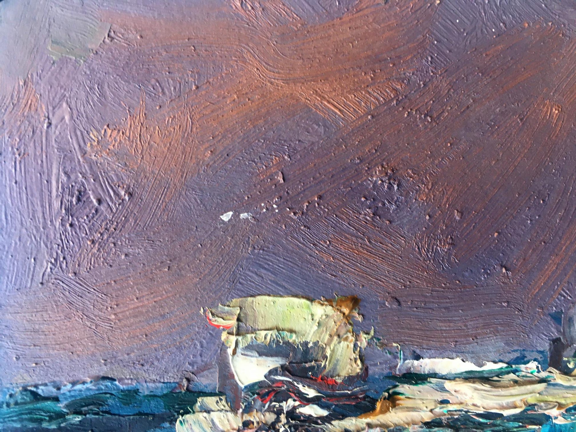 Oil painting Storm Landscape 