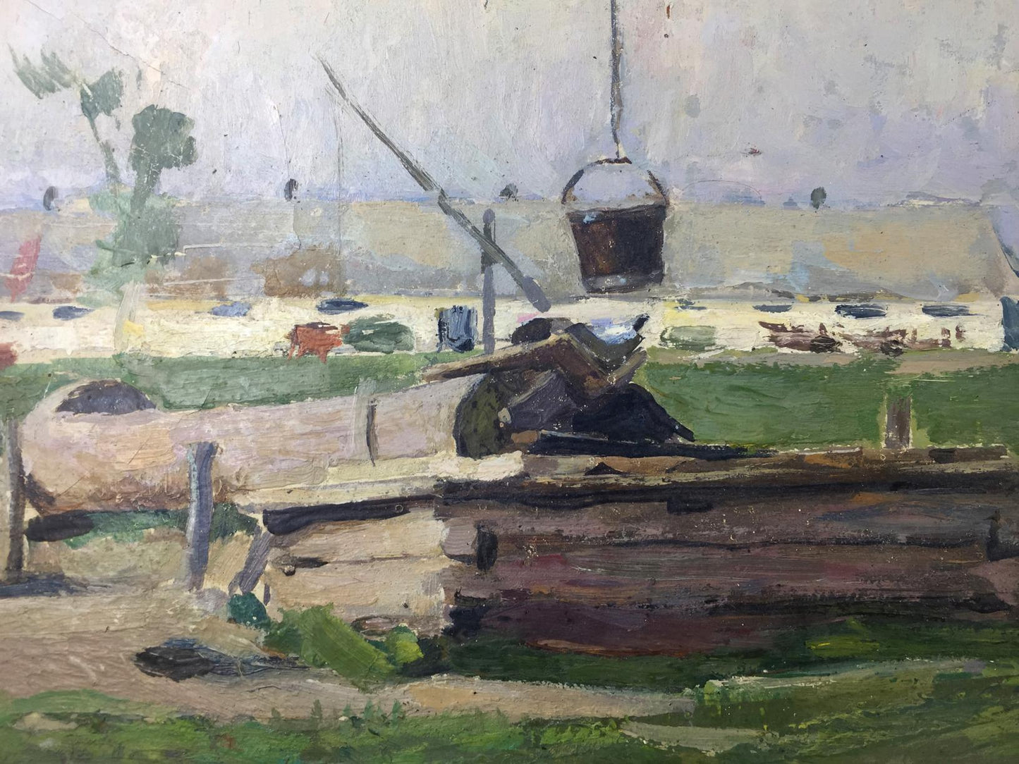 Oil painting Well original picture painter