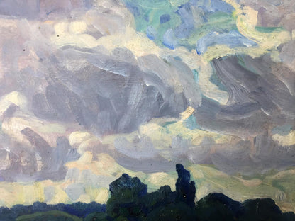 Oil painting Village Rusanovka Khrustalenko Nikolay Alexandrovich