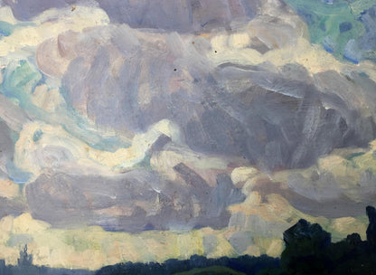 Oil painting Village Rusanovka Khrustalenko Nikolay Alexandrovich