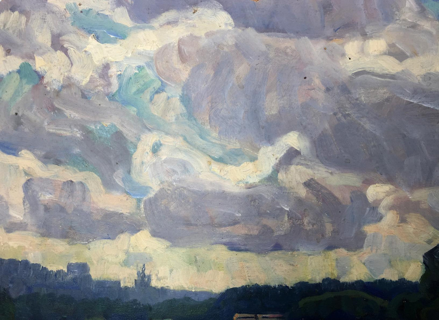 Oil painting Village Rusanovka Khrustalenko Nikolay Alexandrovich