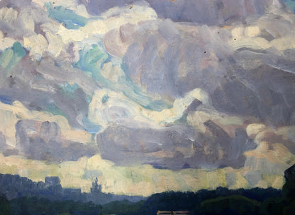 Oil painting Village Rusanovka Khrustalenko Nikolay Alexandrovich