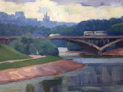 Oil painting Village Rusanovka Khrustalenko Nikolay Alexandrovich