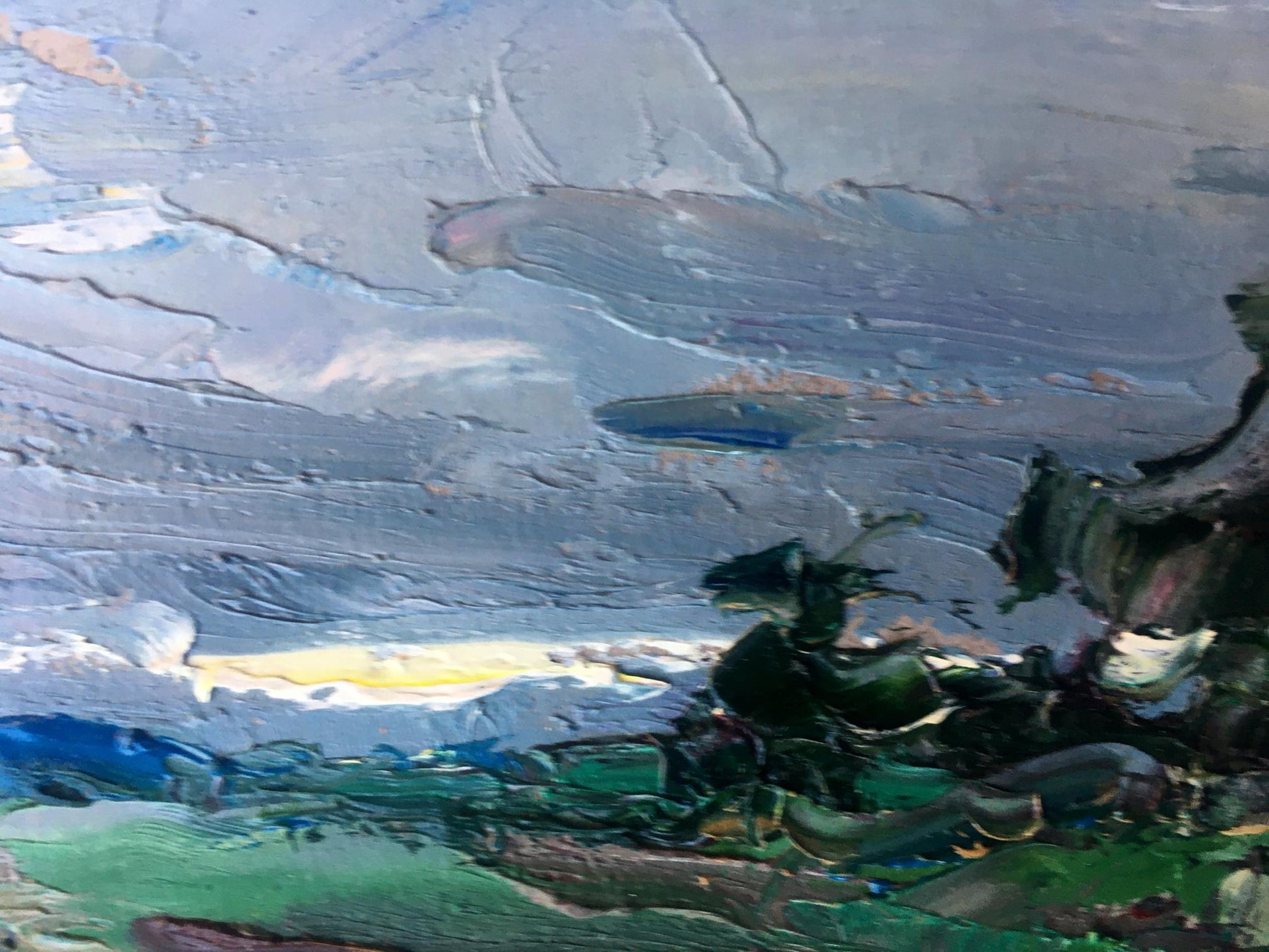 In his painting, Cherednichenko illustrates the ethereal atmosphere of a silver evening