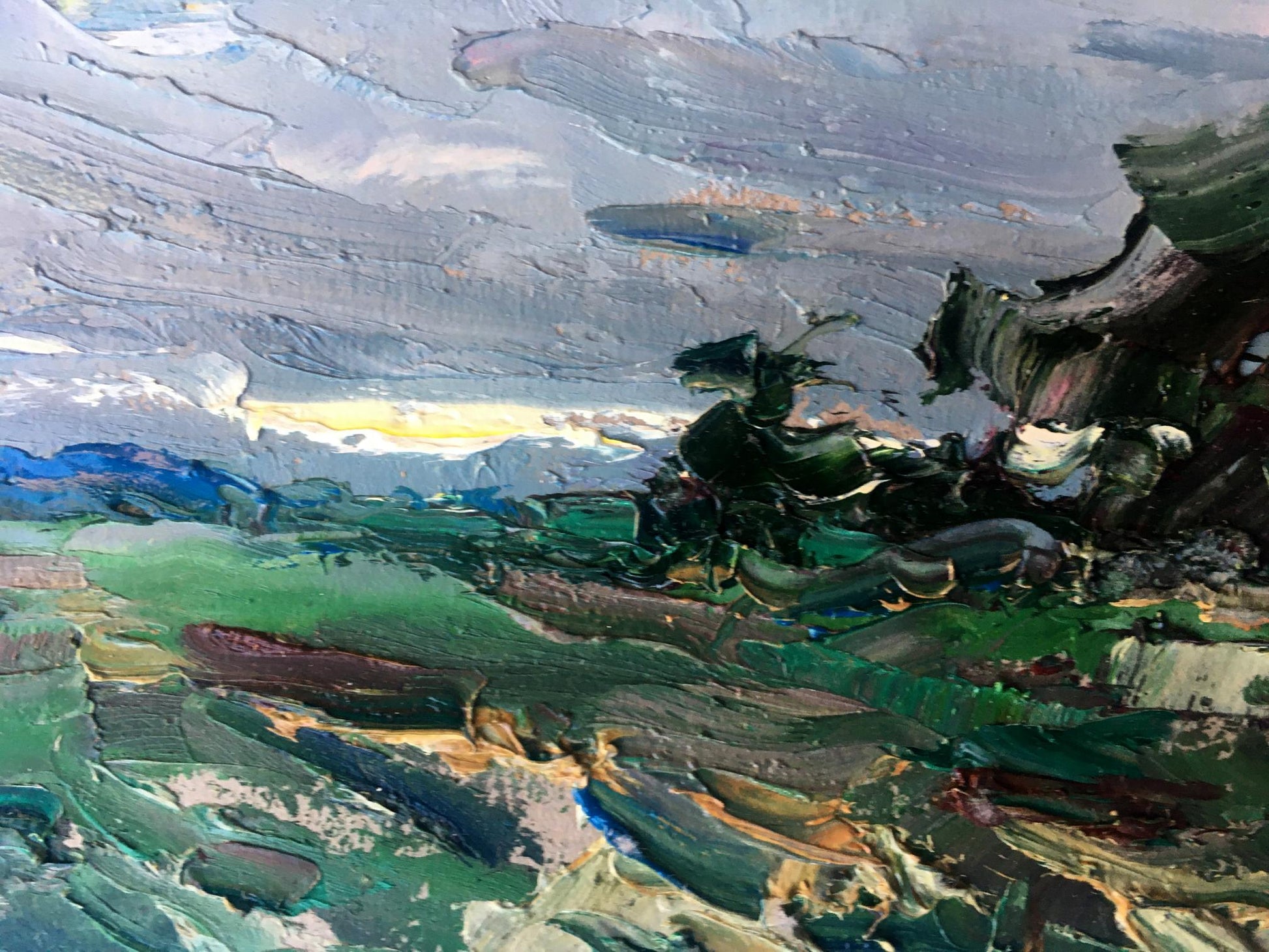 Cherednichenko's painting transports viewers to a dreamy world illuminated by silver light