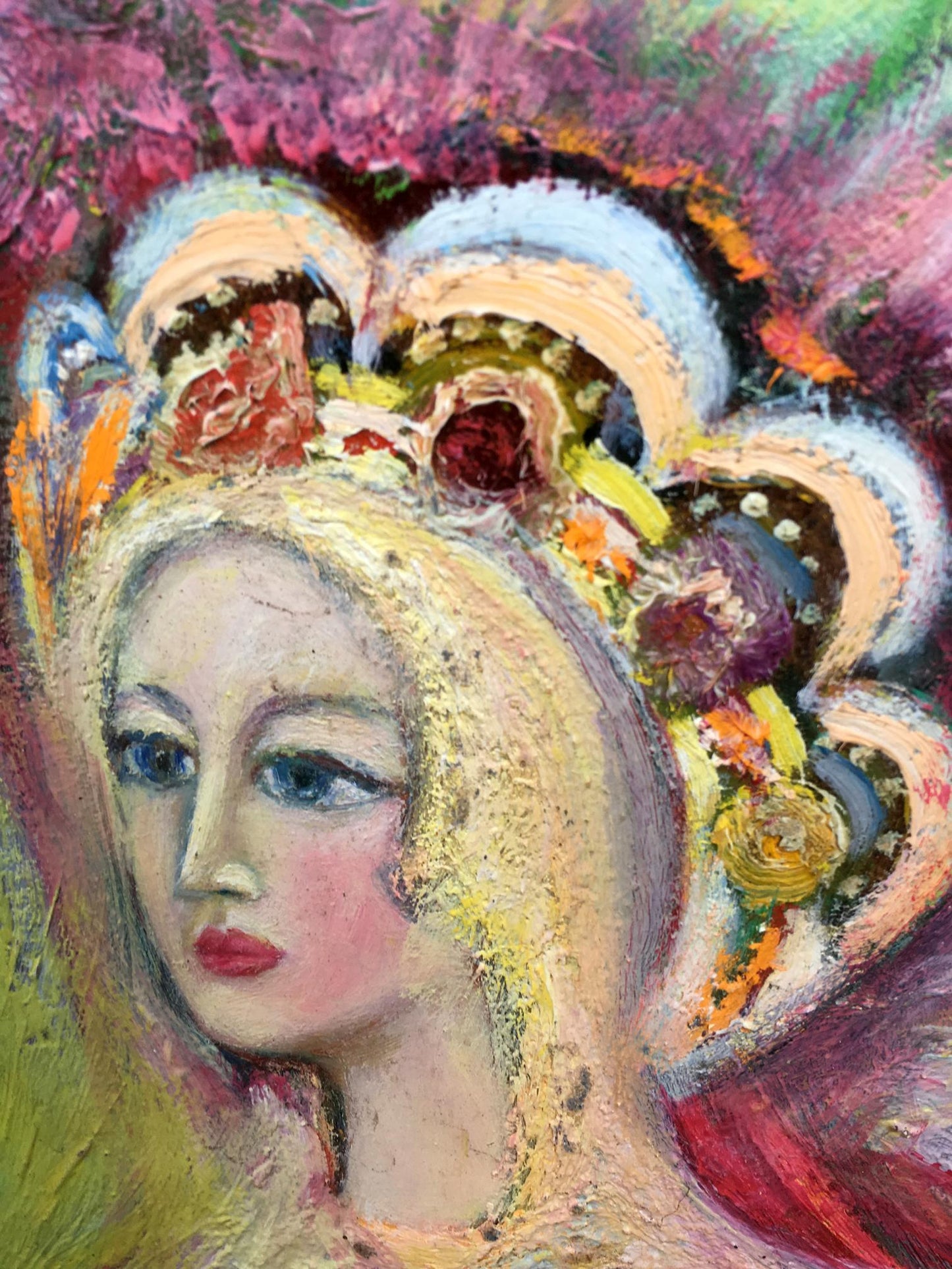 Oil painting Girl and fire Vladimir Novikovsky