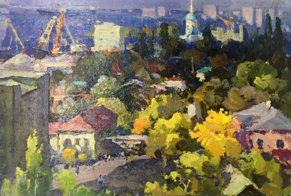 Oil painting Speech Port original picture painter