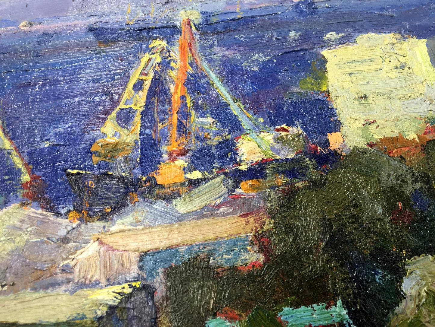 Oil painting Speech Port original picture painter