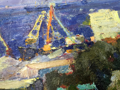 Oil painting Speech Port original picture painter