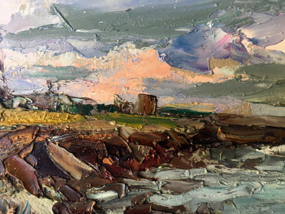 Oil painting Evening Landscape 