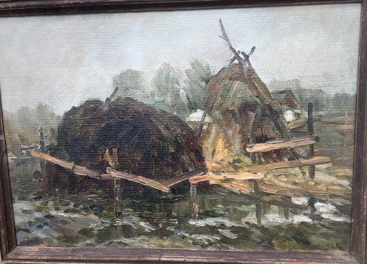Oil painting Haystacks Bredyuk Pavel Fedoseevich