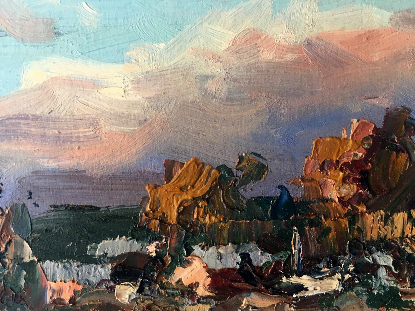 The oil artwork suggests the approach of evening by Cherednichenko