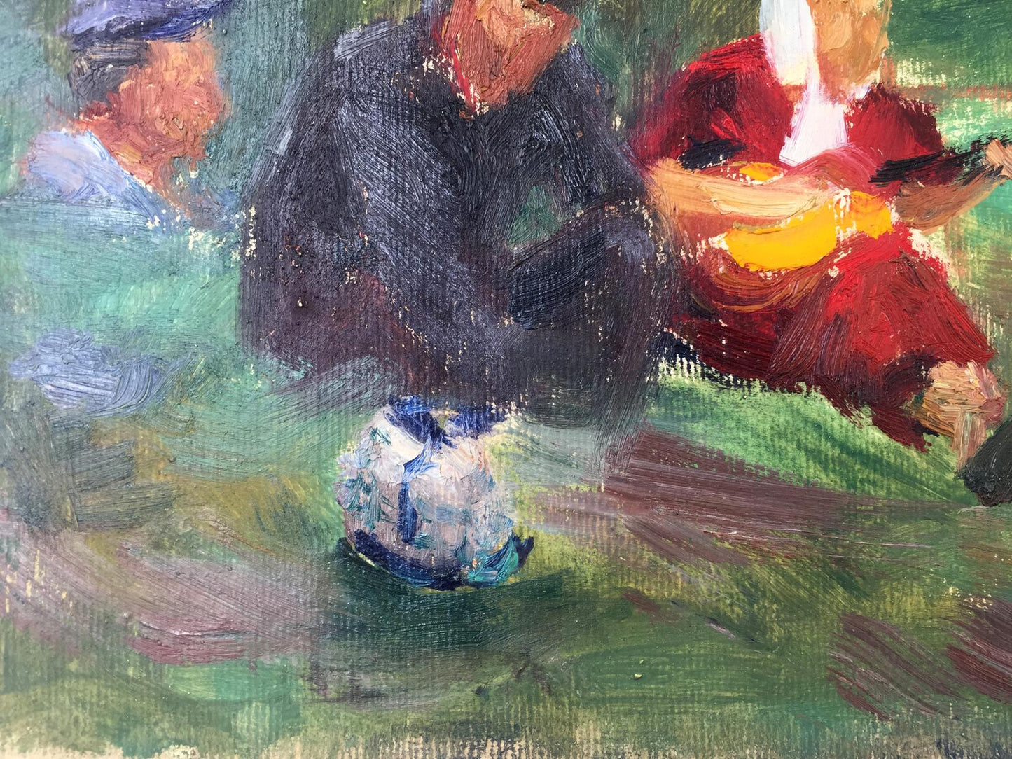 Oil painting People in nature Tkachenko E.