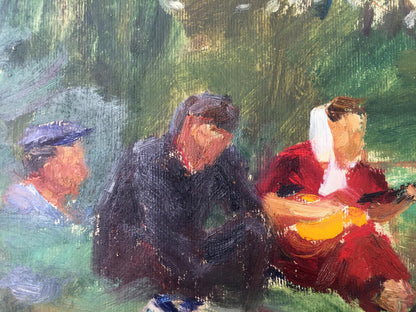 Oil painting People in nature Tkachenko E.