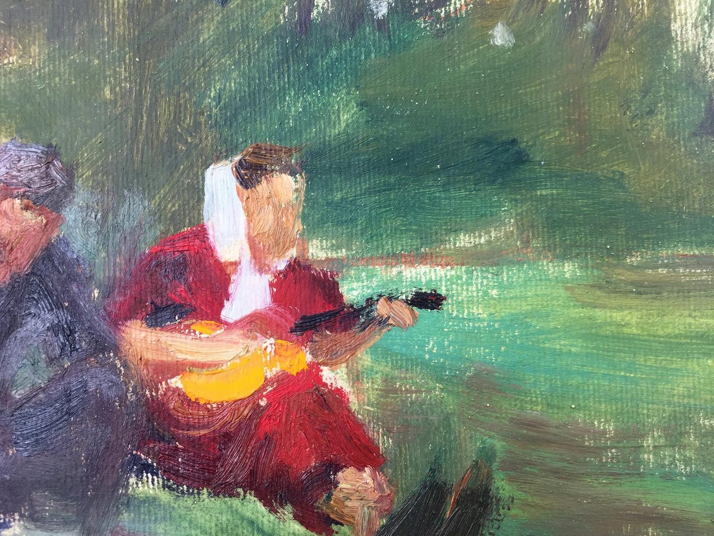 Oil painting People in nature Tkachenko E.