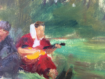 Oil painting People in nature Tkachenko E.