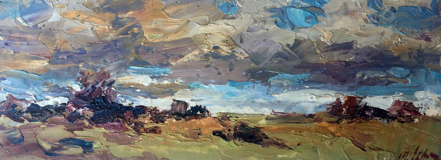 Oil painting Autumn windy day Alexander Cherednichenko