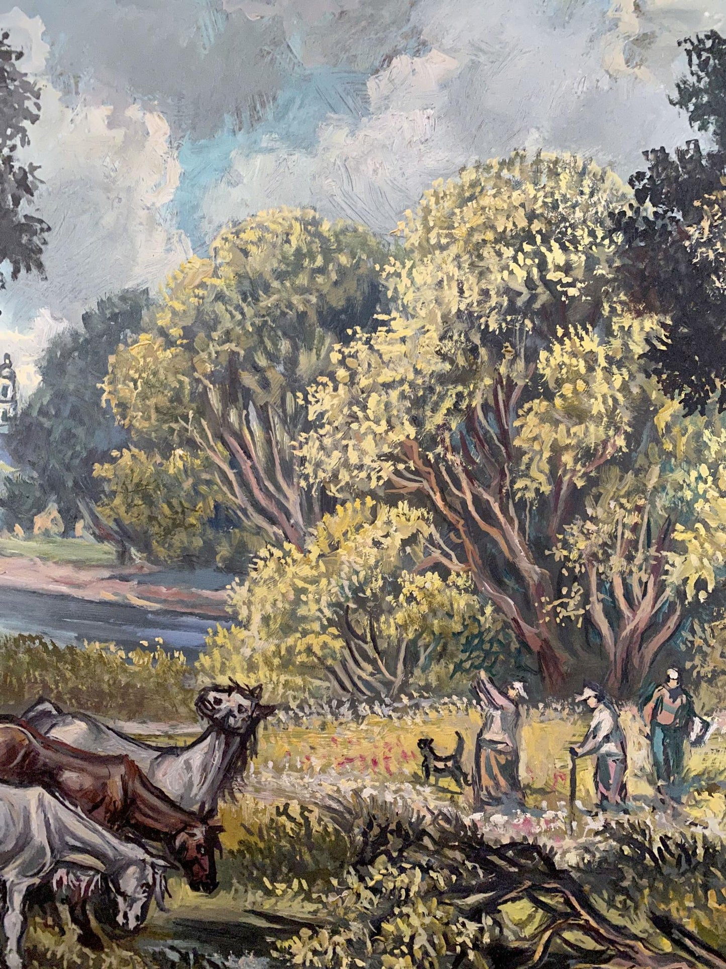 Oil painting Landscape with horses Alexander Arkadievich Litvinov
