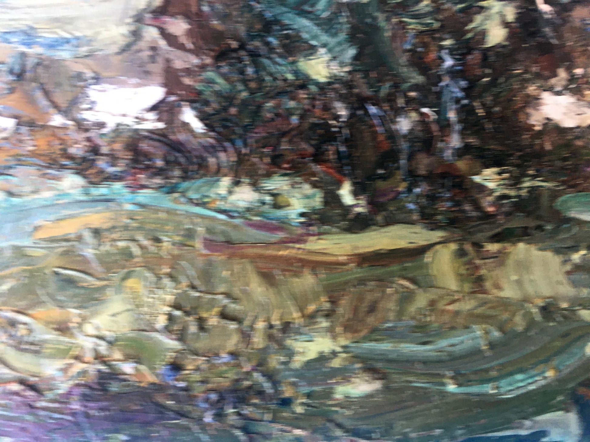 Oil painting Rainy countryside Landscape 